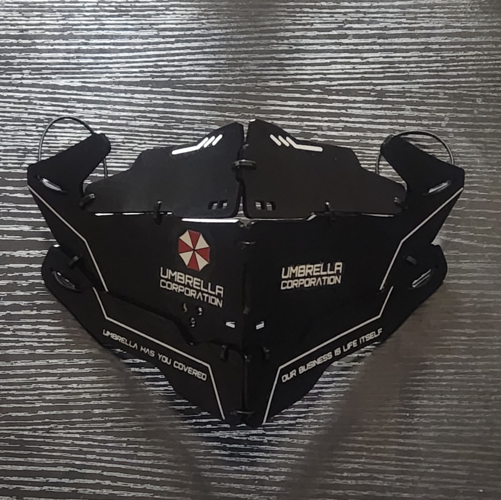 Resident Evil Biohazard Umbrella Corporation Futuristic Cyberpunk Half Face Mask
